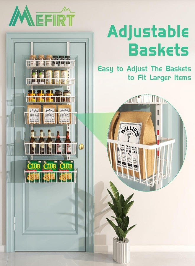 Mefirt Over The Door Pantry Organizer, Pantry Organization and Storage, 6-Tier Deep Baskets Hanging Heavy-Duty Metal, Wall Spice Rack Seasoning Shelves for Home & Kitchen, Laundry Room Bathroom, White - Image 4