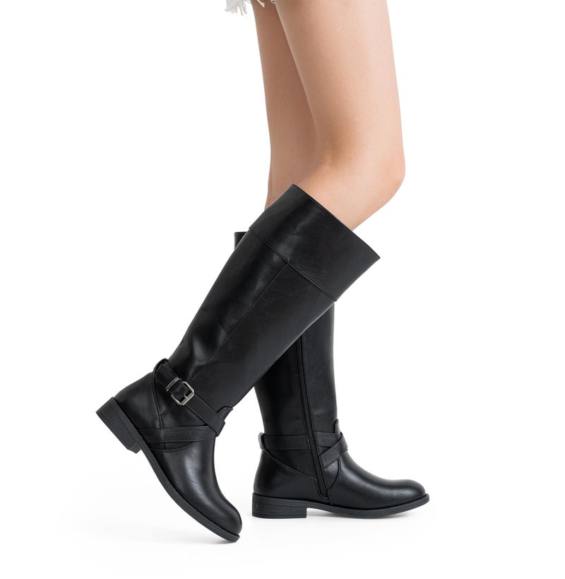 Vepose Women's Black Knee High Boots, Fashion Riding Tall Boot with Zipper, 948 Size 11 US - Calf Boots (CJY948 Black 11) - Image 2