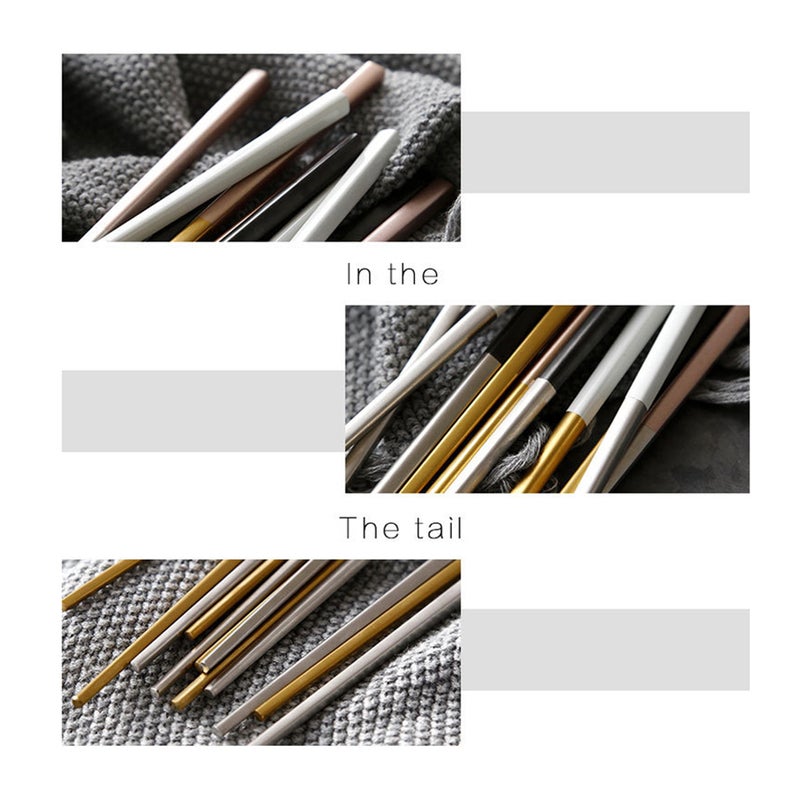 A Pair of 23CM Stainless Steel Plating Chopsticks Ultra Lightweight Anti- Chopsticks ( and Golden) - Image 2