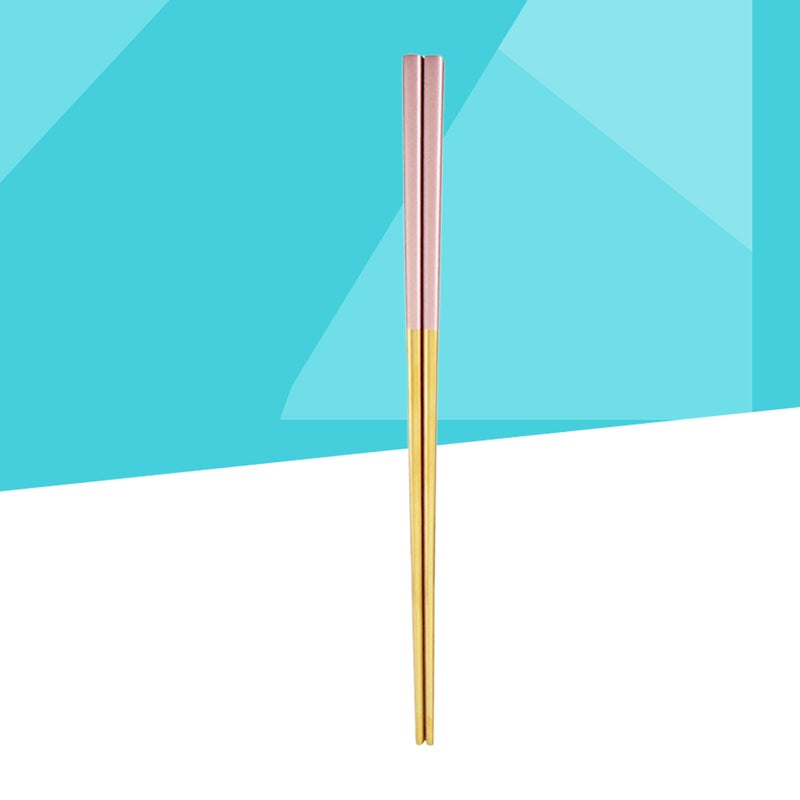 A Pair of 23CM Stainless Steel Plating Chopsticks Ultra Lightweight Anti- Chopsticks ( and Golden) - Image 3