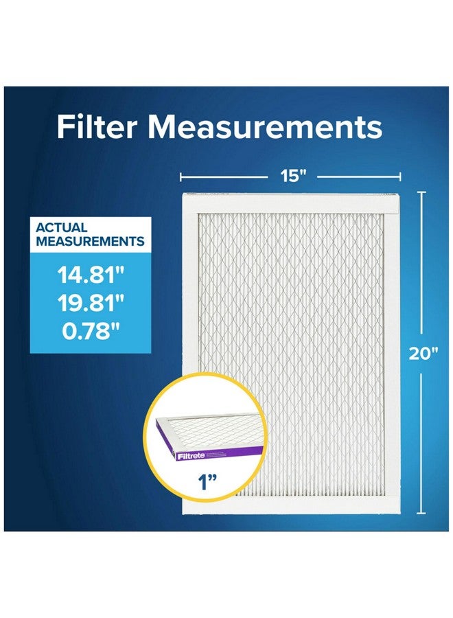 FILTRETE Filtrete 16x20x1 AC Furnace Air Filter, MERV 12, MPR 1500, CERTIFIED asthma & allergy friendly, 3 Month Pleated 1-Inch Electrostatic Air Cleaning Filter, 2-Pack (Actual Size 15.69x19.81x0.78 in)  - Image 2