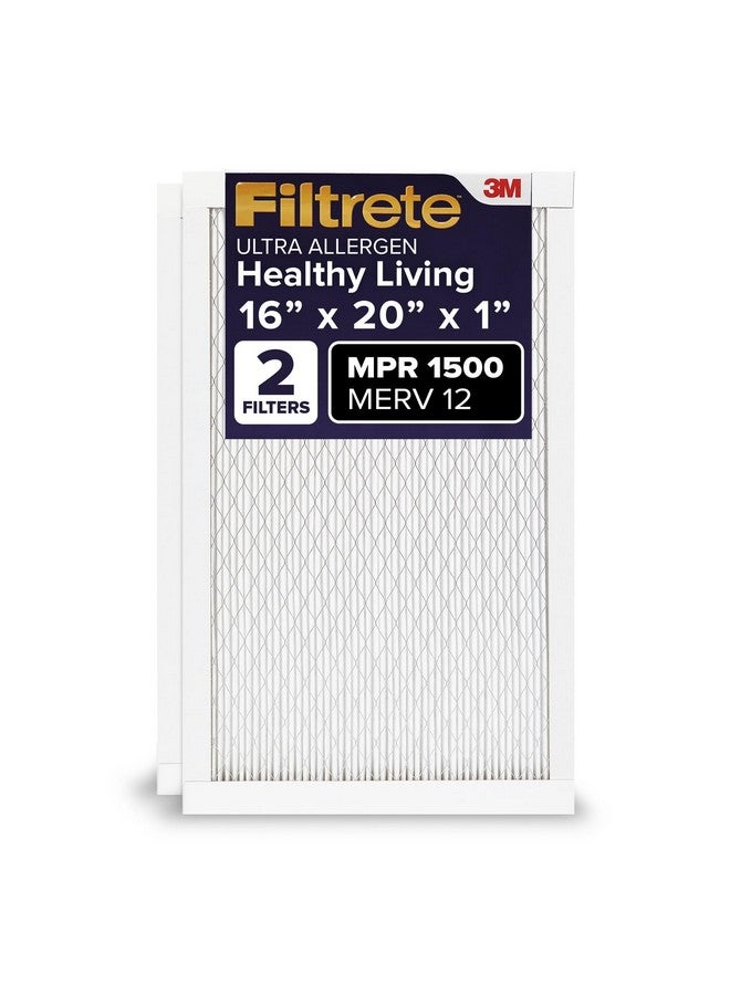 FILTRETE Filtrete 16x20x1 AC Furnace Air Filter, MERV 12, MPR 1500, CERTIFIED asthma & allergy friendly, 3 Month Pleated 1-Inch Electrostatic Air Cleaning Filter, 2-Pack (Actual Size 15.69x19.81x0.78 in)  - Image 4