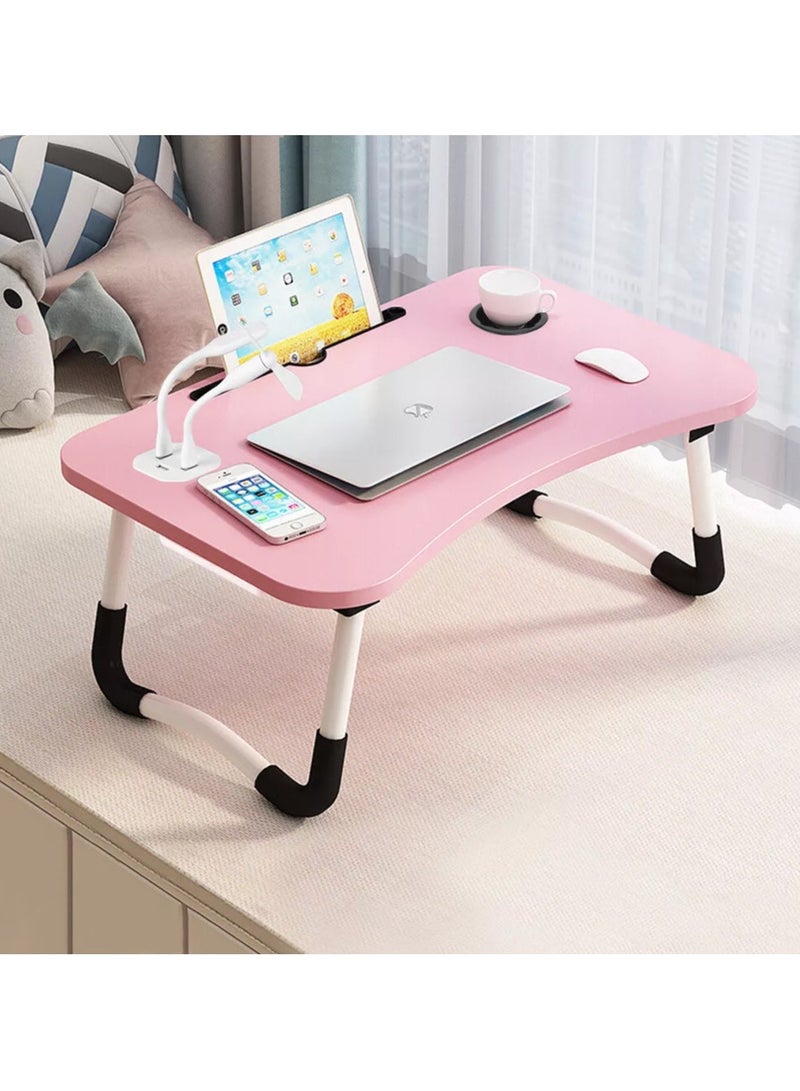 DubaiGallery Foldable Laptop Desk Stand with 4 USB Ports with mini light and fan included - Image 1