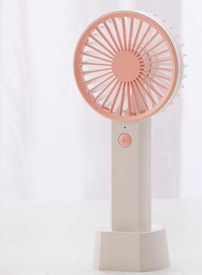 NIBEMINENT Mini Portable Handheld Table Fan White/Pink  - Image 2