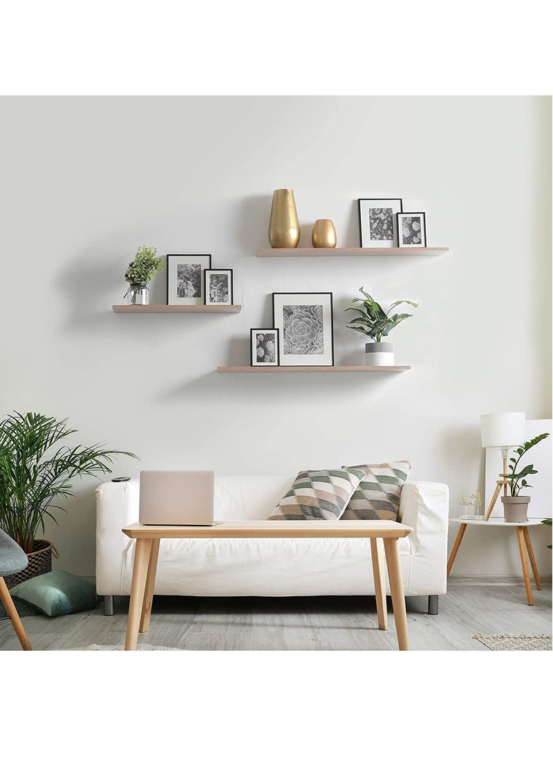 مودرن هوم قطعتين من الرفوف الطائرة للحائط 40/60/80/100×15 سم  - Image 5