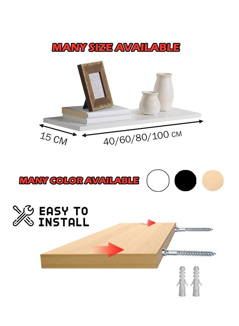 2-Pcs Floating Wall Shelves 40×15 cm Beige