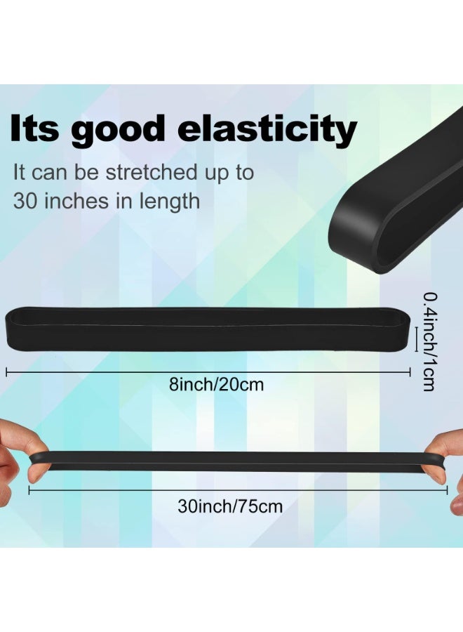 YelaJoy 10 Pcs Large Silicone Rubber Bands, Heavy Duty Thick Durable Black Elastic Straps for Wrapping, File Organization, Office Supplies and Strong Grip Bundling, Strong Elastic Band Big Rubberband - Image 2