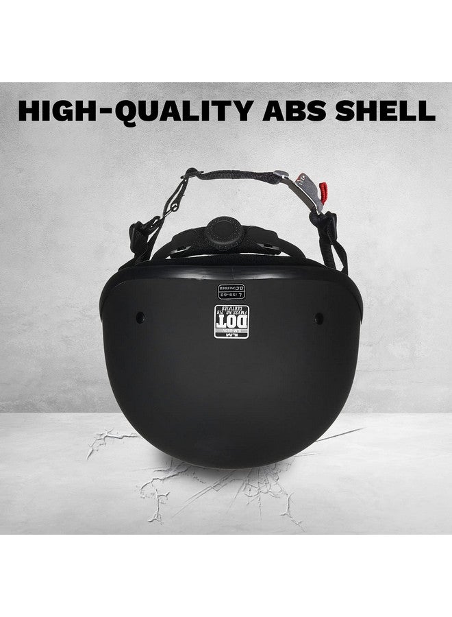 ILM Motorcycle Half Helmet With Sunshield Quick Release Strap Half Face Fit For Cruiser Scooter Dot Approved 883V (Matte Black, X-Large) - Image 4