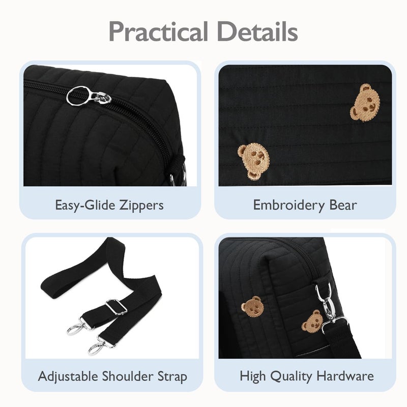 LORADI Convertible Diaper Bag Tote with Insulated Pockets and Stroller Hooks for Travel newborn - Image 5