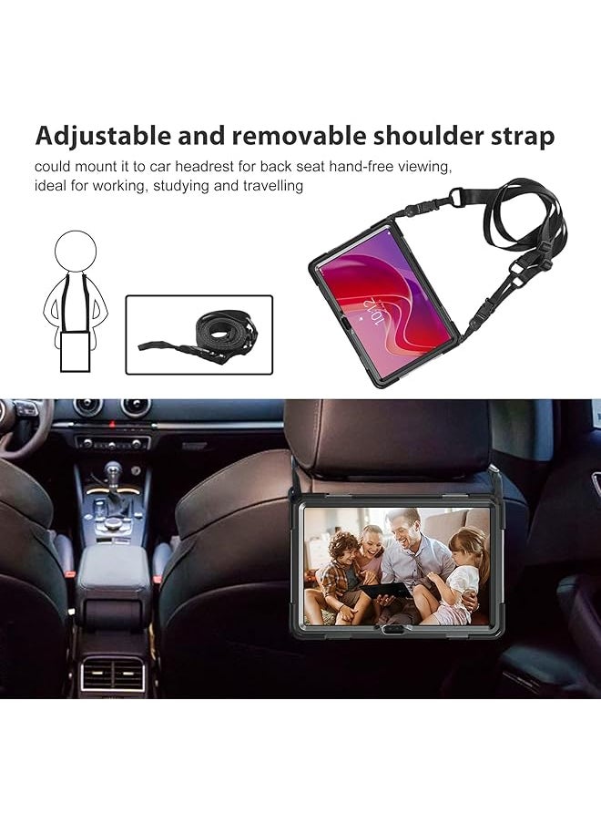 Procases - Protective Tablet Case For Lenovo M11 11 Inch 2024 Rugged Heavy Duty Shockproof Rotating Kids Cover Protector For Tab Tb330Fu Tb330Xu Black - Image 1