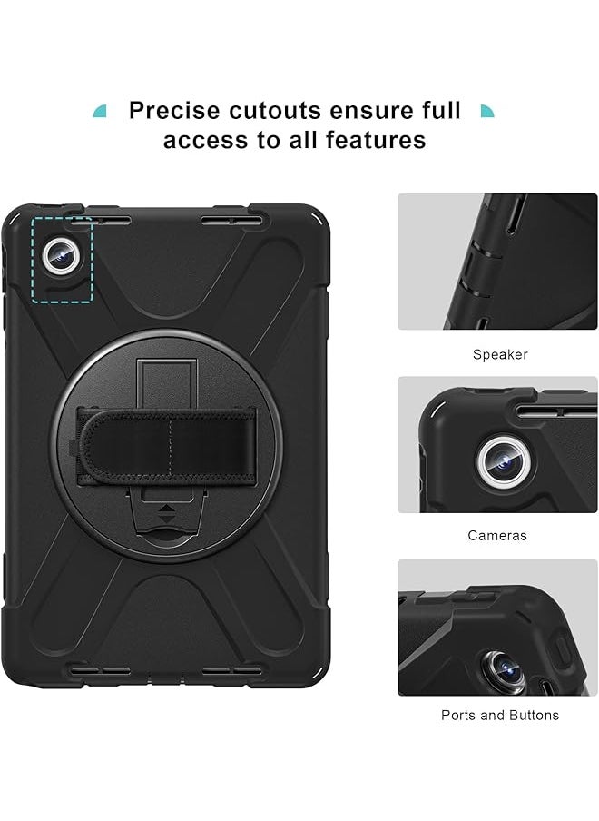 Procases - Protective Tablet Case For Lenovo M11 11 Inch 2024 Rugged Heavy Duty Shockproof Rotating Kids Cover Protector For Tab Tb330Fu Tb330Xu Black - Image 1