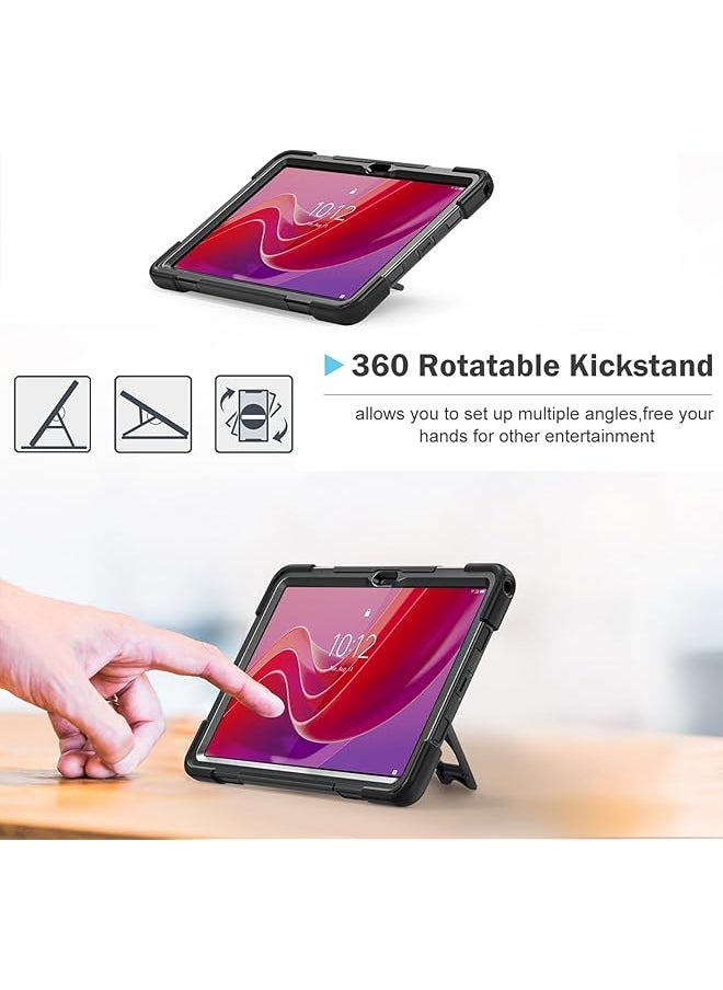 Procases - Protective Tablet Case For Lenovo M11 11 Inch 2024 Rugged Heavy Duty Shockproof Rotating Kids Cover Protector For Tab Tb330Fu Tb330Xu Black - Image 1