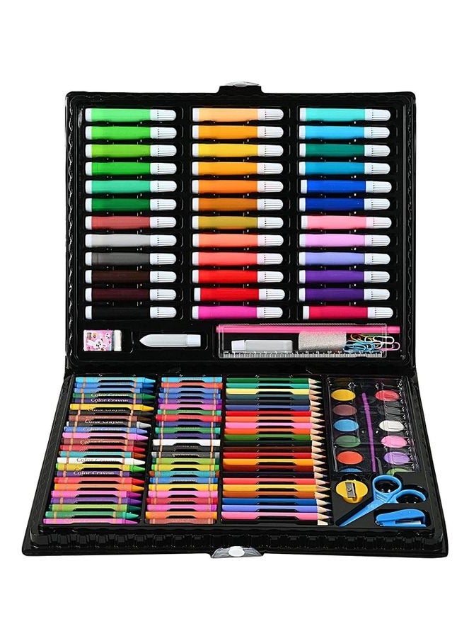 طقم فنون مكون من 150 قطعة، أدوات الرسم والتلوين مع صندوق فني محمول، ألوان زيتية، أقلام شمع، أقلام ملونة، علامات، كعكات مائية - Image 5