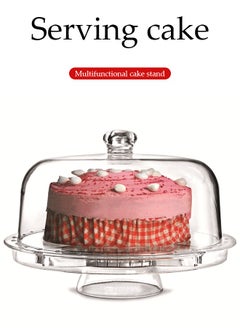 DUNISO 6 In 1 Cake Stand, Cake Tray With Round Top Cover,Multifunctional Plastic Serving Platter And Cake Plate,Easy To Clean,Use As Salad Bowl/Veggie Platter/Punch Bowl/Desert Platter/Nachos & Salsa Plate,30.7 * 30.7 * 16.5cm  - Image 5