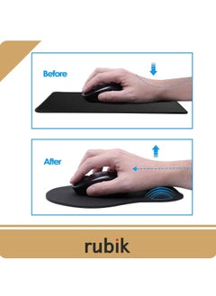 Mouse Pad, Ergonomic Mouse Pad with Gel Wrist Rest Support, Gaming Mouse Pad, Non-Slip PU Base for Computer, Laptop, Home, Office & Travel, Black - pzsku/ZDE9B7A37EBD17AA5DEC1Z/45/_/1627583030/76129830-f0c1-4b38-8304-4d84857f963f