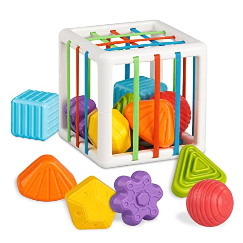 Aprilwolf Montessori Toys for 1 Year Old Cube 6 Sensory Shape Blocks Baby Toys 1218 Months Developmental Infant Birthday Gifts for Learning Toddler Age 1 2 3 - Image 1