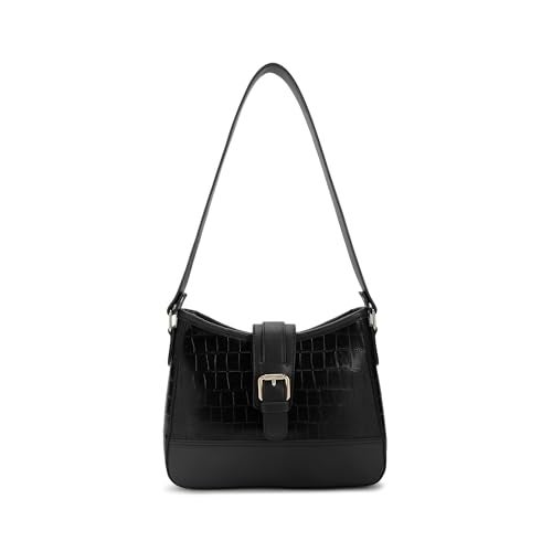 Fastrack Cherry on Top Shoulder Bag for Women | Medium Size with Buckle Lock, Top Zip Closure & Inner Access Pockets | Trendy Croco-Textured Everyday Shoulder Bag - Image 1
