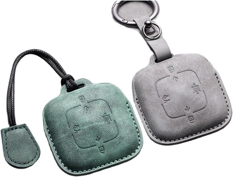 Leather Car Key Case Cover Compatible for Zeekr 001 X 2023 2024 Car Remote Key Fob Shell Holder Keychain Accessories(Style 4) - Image 2