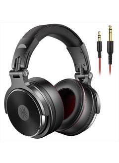 Pro 10 Wired Over-Ear Headset with Mic and 50mm Driver Unit for Studio Monitoring Mixing Sound Gaming Black