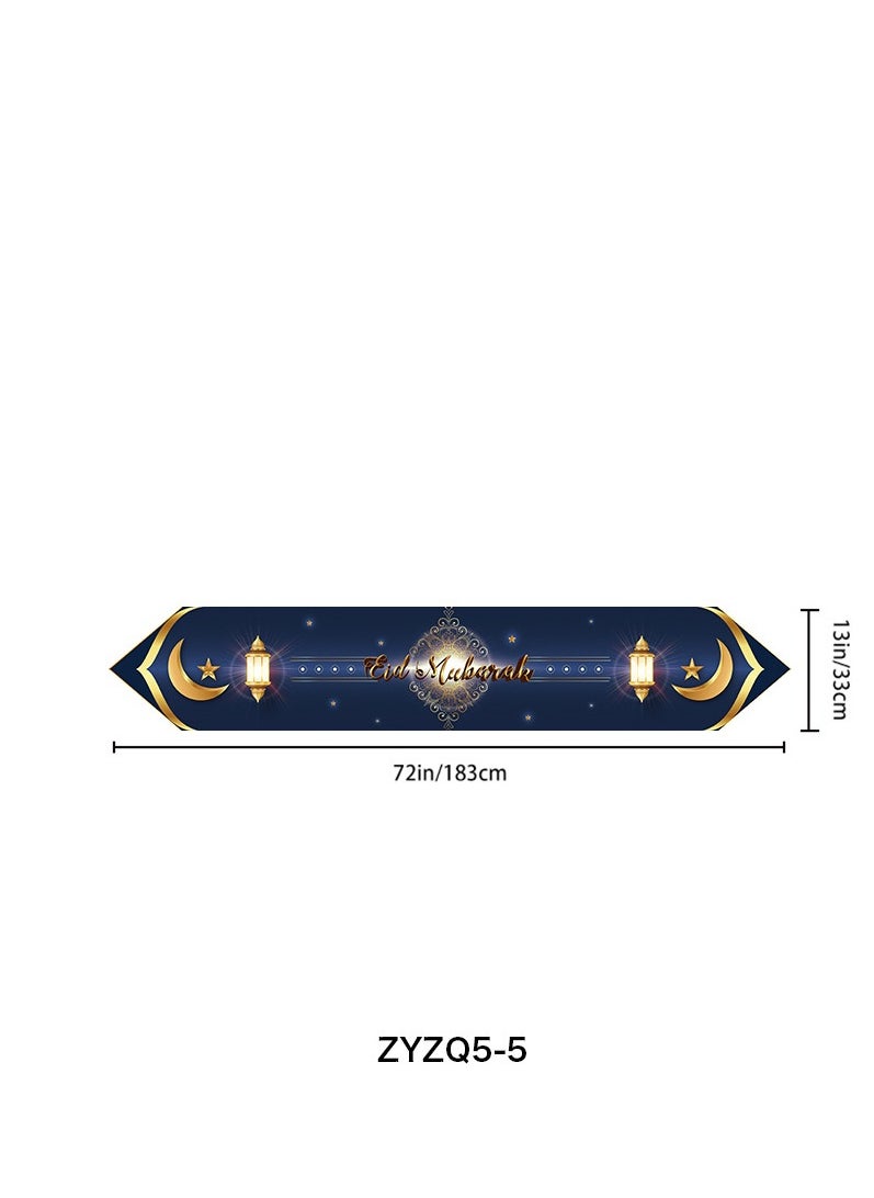 XiuWoo - Ramadan Kareem Table Runner Table Decorations  Islamic Ramadan Table Runner Muslim Eid Mubarak Party Home Kitchen Dining Room Table - Image 1