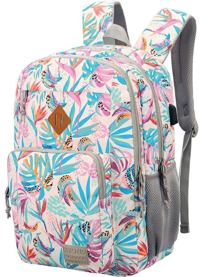KEOFID Anti-Thief Travel Backpack for Men and Women, Fashion for Women, Casual Back pack for College, Light Gray, Large, Fashion Backpack - Image 1