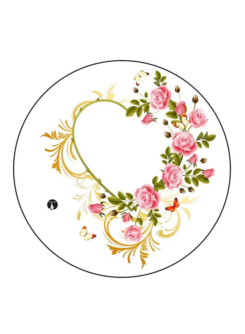 RKN Flowers Printed Round Pin Badge Multicolour - Image 1