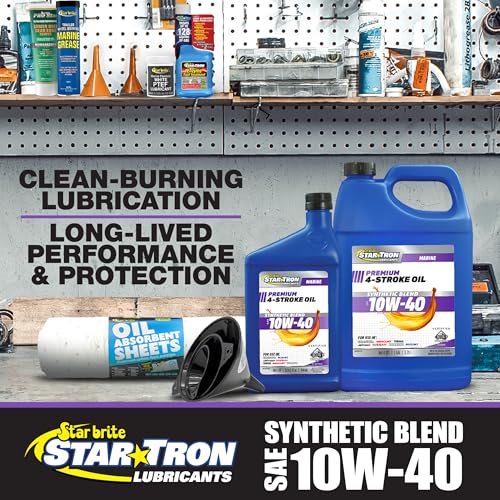 STAR BRITE Super Premium 4 Stroke Marine Oil - 10W-40 Synthetic Blend Engine Oil for Outboards, Gasoline Inboards & Stern Drives - NMMA FC-W Certified, 32 OZ (028232) - Image 2