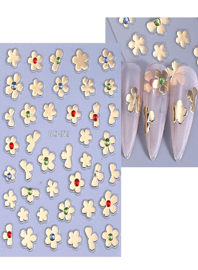 Generic Black & White 3D Flower Nail Stickers, 4 Sheets, Plastic, Floral Style, Nail Stickers - Image 3