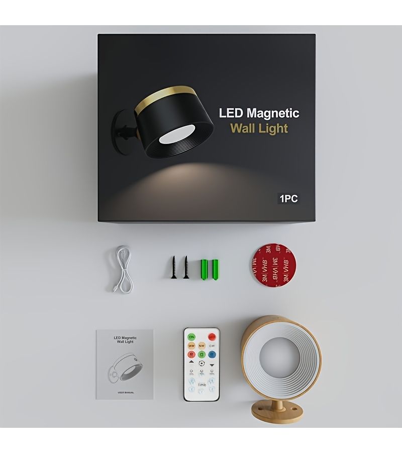 LED Wall Sconces 2 Pack Wood Color 16 Colors Dimmable Rechargeable Touch Remote Control Cordless Lamp - Image 5