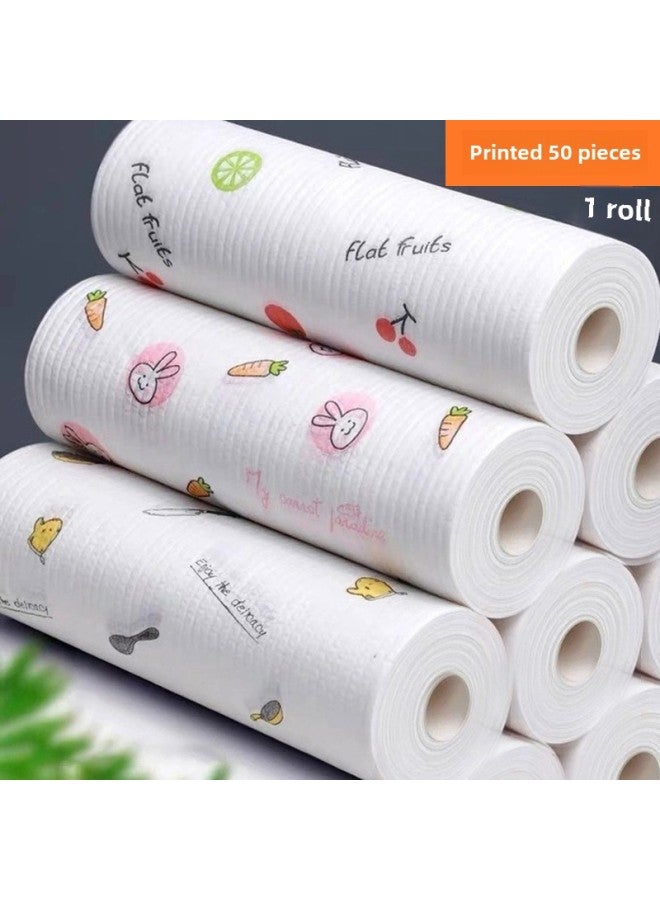Disposable Foot Wipes, Foot Bath, Household Water-absorbent Printed Foot Wipes, Foot Wipes, Pedicure Towels, Special For Lazy People-Color:Printed Pack Of 50 Pieces - Image 1
