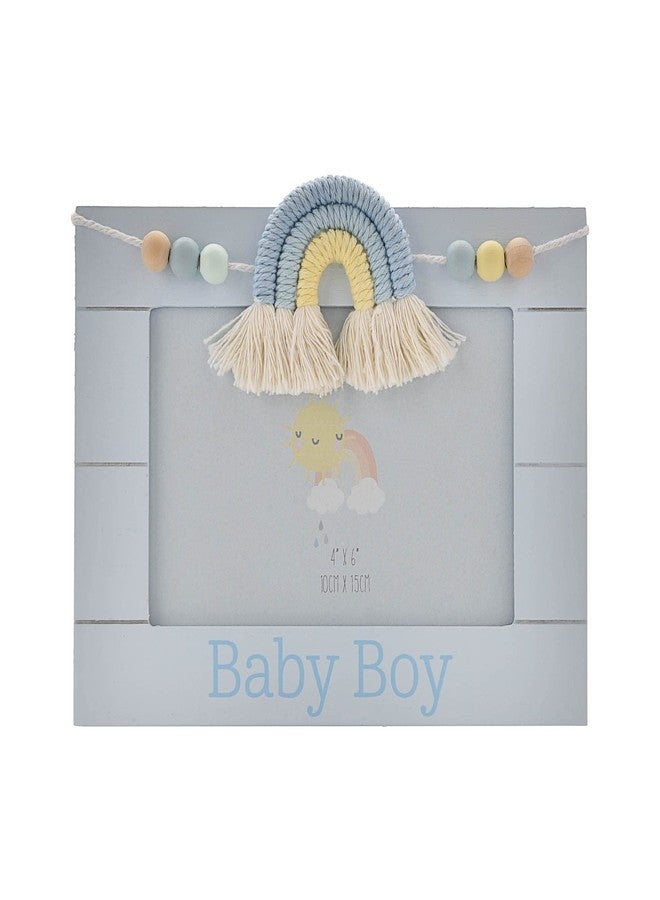 Oaktree Gifts إطار صور خشبي ماكرامي قوس قزح للصبي 4" × 6" من أوك تري هدايا - Image 2