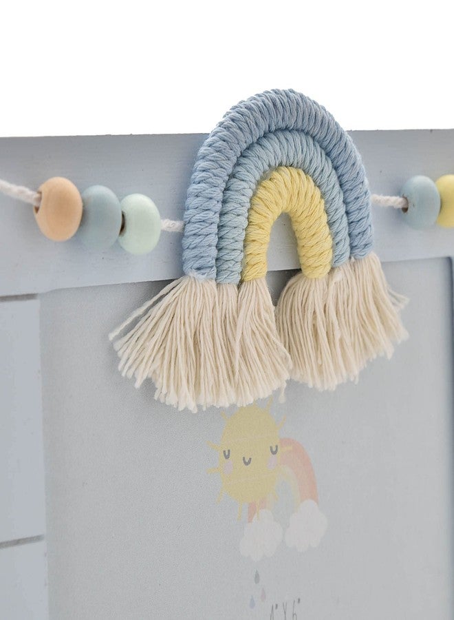 Oaktree Gifts إطار صور خشبي ماكرامي قوس قزح للصبي 4" × 6" من أوك تري هدايا - Image 3