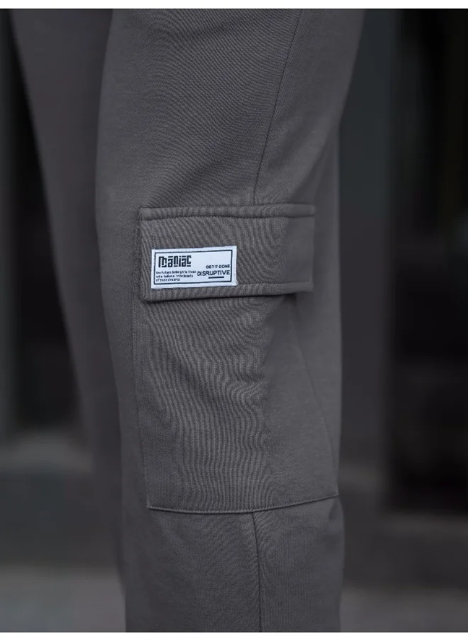 مانياك Maniac Men Solid Dark Grey Baggy fit Cargo Pant