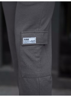 Maniac Maniac Men Solid Dark Grey Baggy fit Cargo Pant  - Image 3