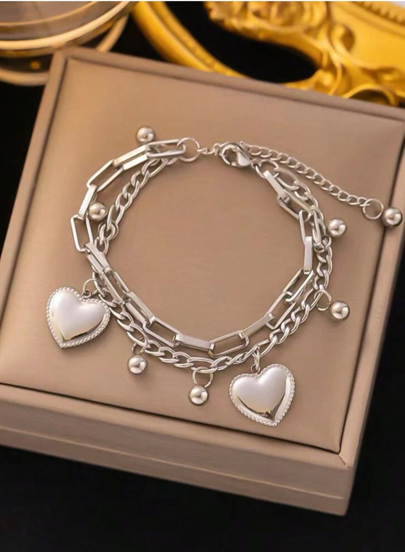 Equal Silver Stainless Steel Bracelet For Women - Image 2