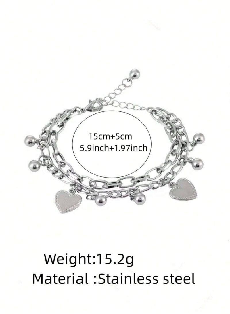 Equal Silver Stainless Steel Bracelet For Women - Image 3