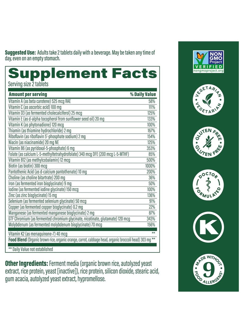 MegaFood Women's 40+ Advanced Multivitamin - Supports Brain, Immune and Bone Health,23 nutrients including choline 120 Tablets (60 servings) - Image 2