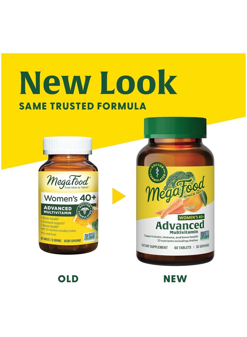 MegaFood Women's 40+ Advanced Multivitamin - Supports Brain, Immune and Bone Health,23 nutrients including choline 120 Tablets (60 servings) - Image 3
