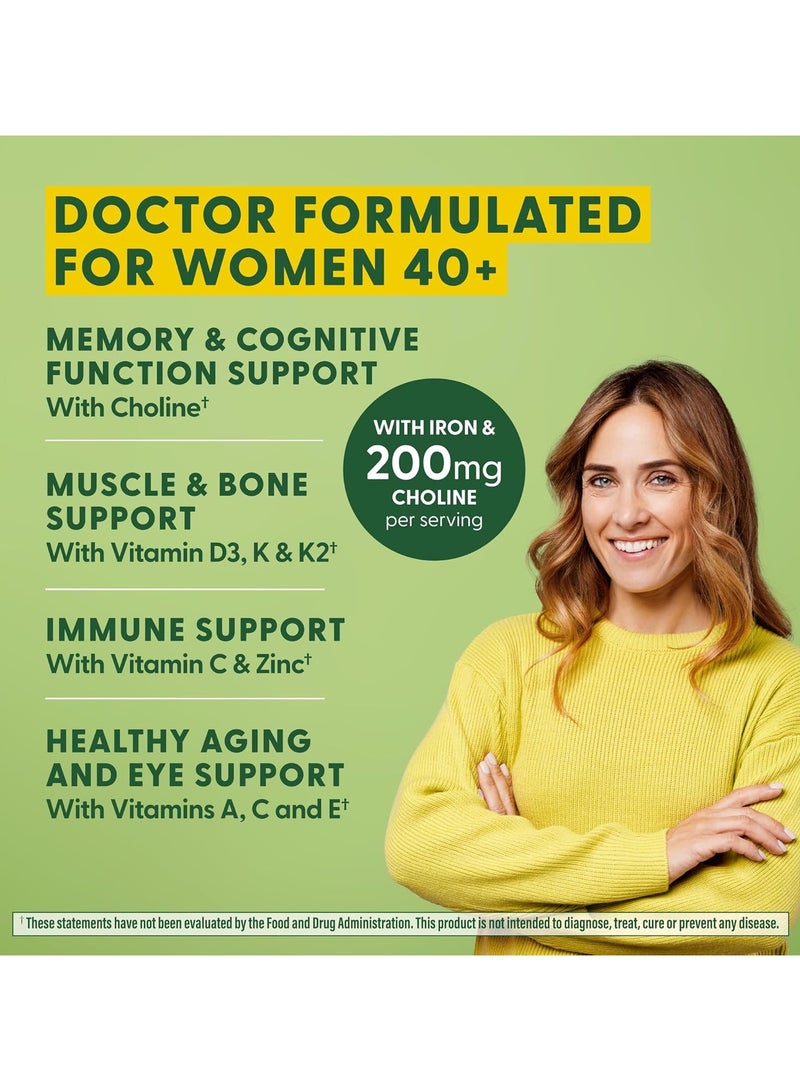 MegaFood Women's 40+ Advanced Multivitamin - Supports Brain, Immune and Bone Health,23 nutrients including choline 120 Tablets (60 servings) - Image 4