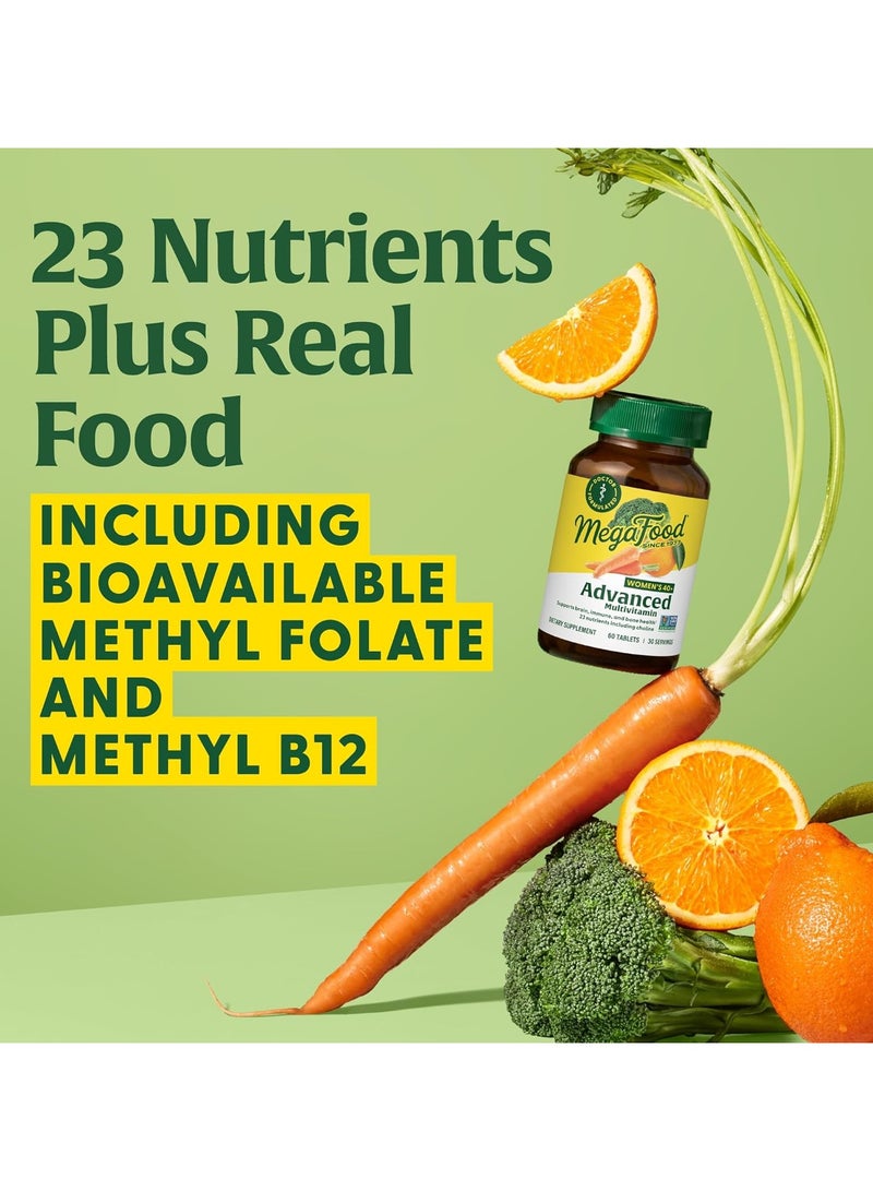 MegaFood Women's 40+ Advanced Multivitamin - Supports Brain, Immune and Bone Health,23 nutrients including choline 120 Tablets (60 servings) - Image 5