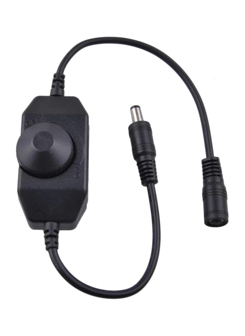 SOLDOUT LED Dimmer 12V 2A 24W Knob LED Dimmer Inline Dimming Switch ON OFF for Single Color LED Strip Light (Black)  - Image 1