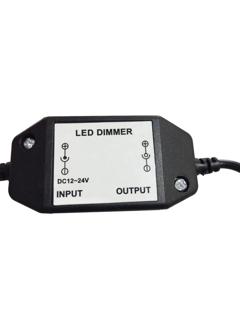 SOLDOUT LED Dimmer 12V 2A 24W Knob LED Dimmer Inline Dimming Switch ON OFF for Single Color LED Strip Light (Black)  - Image 2