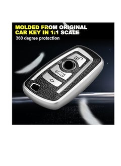 OUYoo OUYoo Suitable for BMW key fob,Advanced soft TPU key box is compatible with X1 X3 X4 X5 X6 1 2 4 5 6 7 M3 M5 M6 GT3 GT5 G30 F10 F15 F16 F20 series smart key,With a key chain.（Blue）  - Image 3