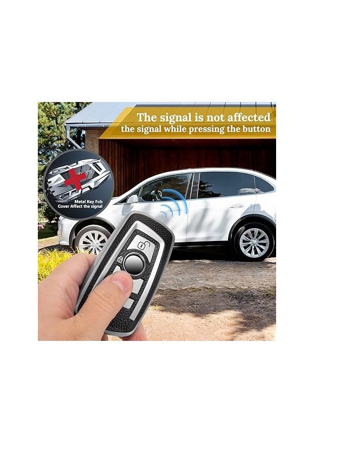 OUYoo Suitable for BMW key fob,Advanced soft TPU key box is compatible with X1 X3 X4 X5 X6 1 2 4 5 6 7 M3 M5 M6 GT3 GT5 G30 F10 F15 F16 F20 series smart key,With a key chain.（Blue）
