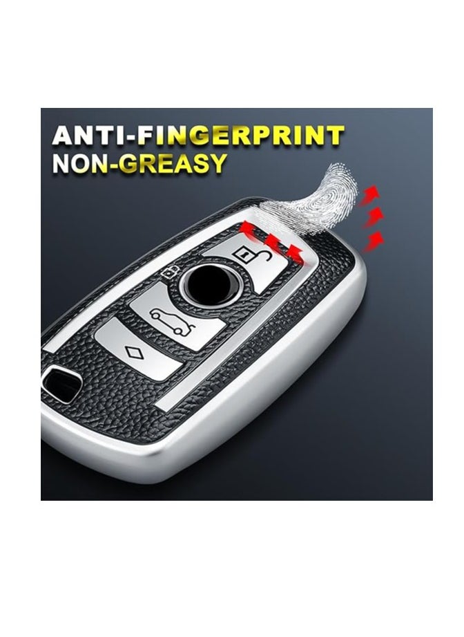OUYoo Suitable for BMW key fob,Advanced soft TPU key box is compatible with X1 X3 X4 X5 X6 1 2 4 5 6 7 M3 M5 M6 GT3 GT5 G30 F10 F15 F16 F20 series smart key,With a key chain.（Blue）