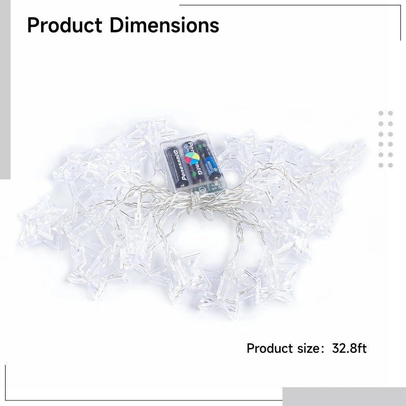 80 LED Star Shaped String Lights 10 Meters USB Powered Colorful Fairy Lights For Bedroom Home Decor - Image 3