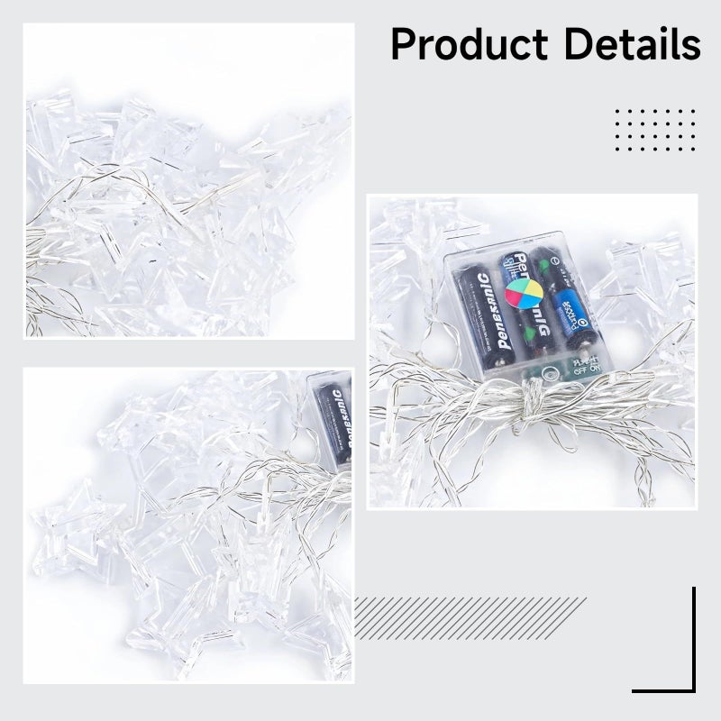80 LED Star Shaped String Lights 10 Meters USB Powered Colorful Fairy Lights For Bedroom Home Decor - Image 5