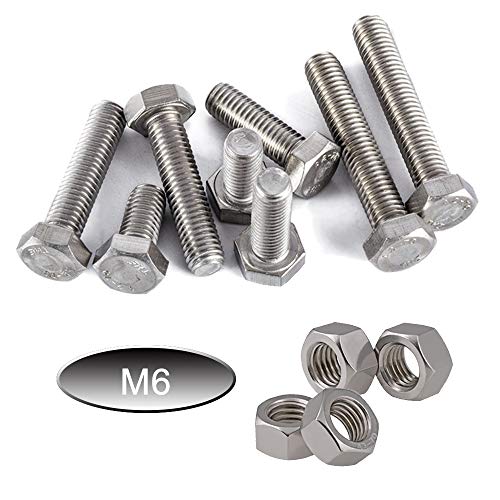 newlng M6 304 Stainless Steel Nuts and Bolts, Hex Flat Head Cap Bolts Screws Nuts Hexagon Socket Head Screw,Heavy Duty Hex Bolts Nuts Assortment, Head Mechanical Parts Combination Box - Image 3