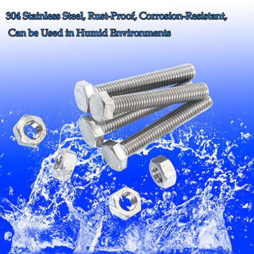 newlng M6 304 Stainless Steel Nuts and Bolts, Hex Flat Head Cap Bolts Screws Nuts Hexagon Socket Head Screw,Heavy Duty Hex Bolts Nuts Assortment, Head Mechanical Parts Combination Box - Image 4