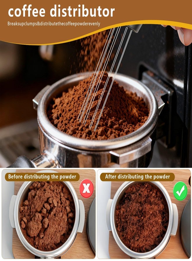 Boicafe 8 PCS Espresso Accessories Kit, 51mm Spring Loaded Espresso Tamper Kit with Wood Espresso Tamping Station, WDT, Stainless Steel Distributor, Dosing Funnel, 2 Puck Screen, Brush (51mm) - Image 5